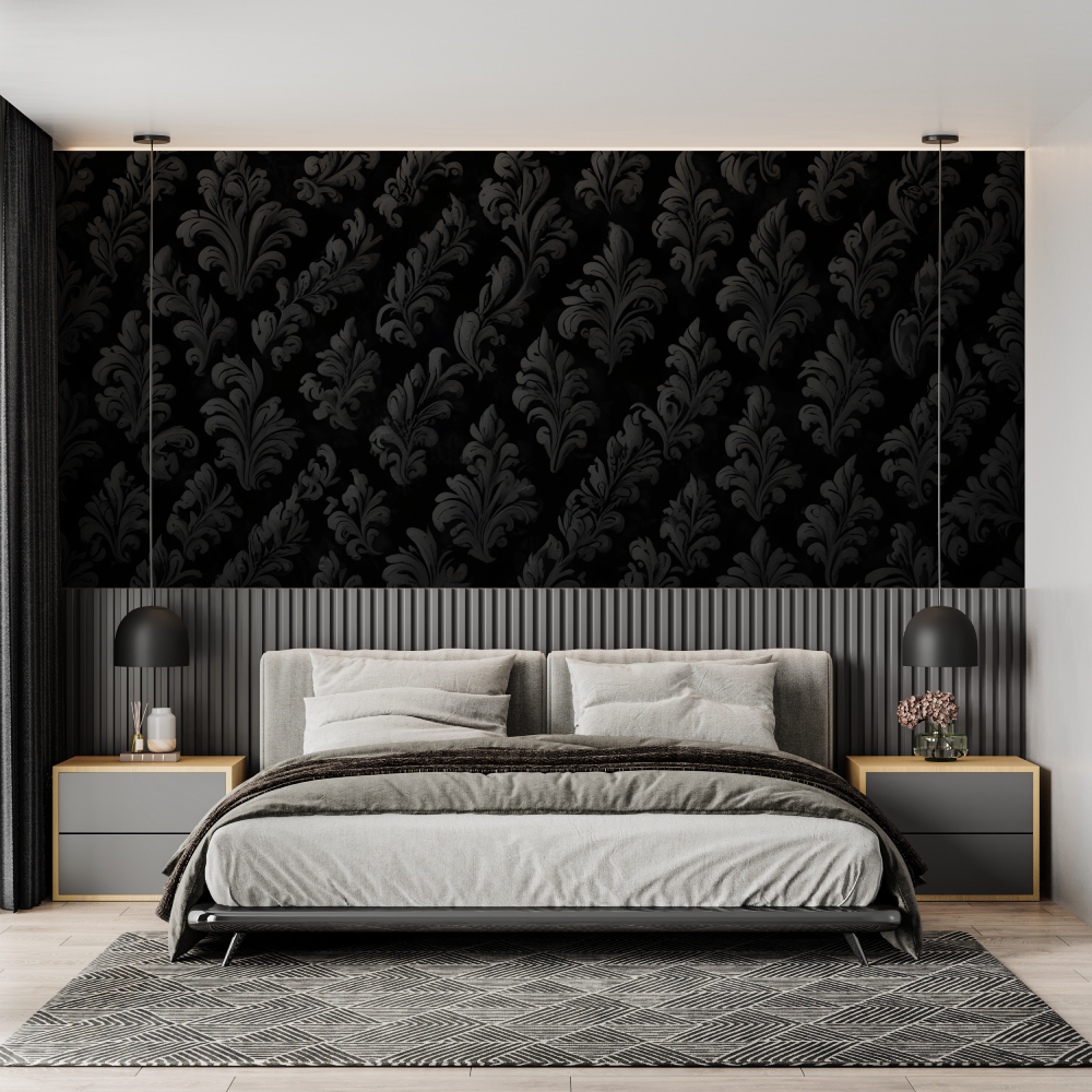 Black Damask Wallpaper | Murals Wallpaper