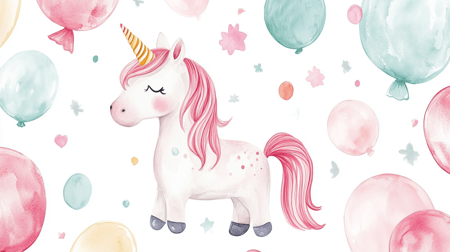 Unicorn Decor Wallpaper for Girls Balloon | Murals Wallpaper