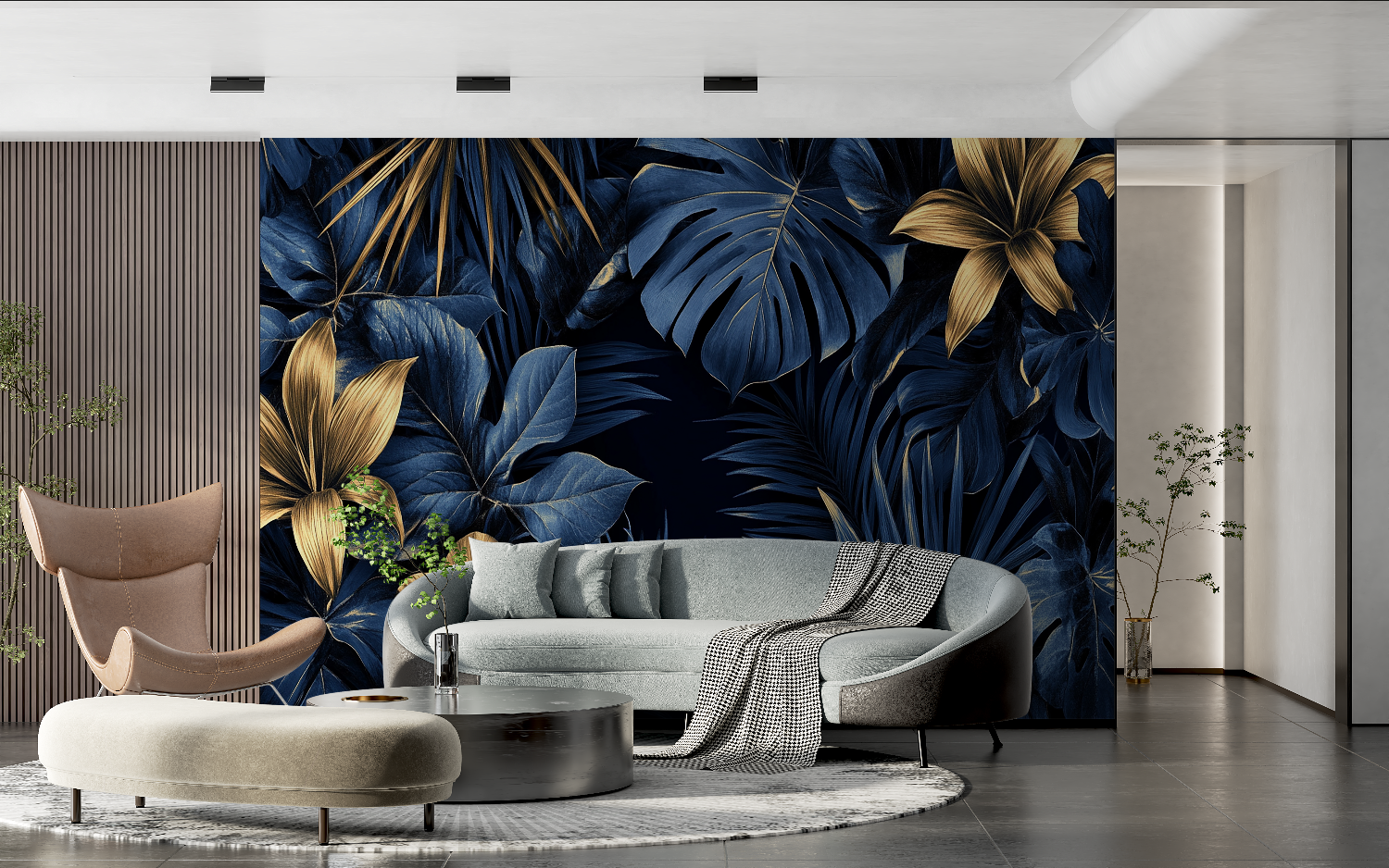 Schieferschwarze Tapete | Wandtapete