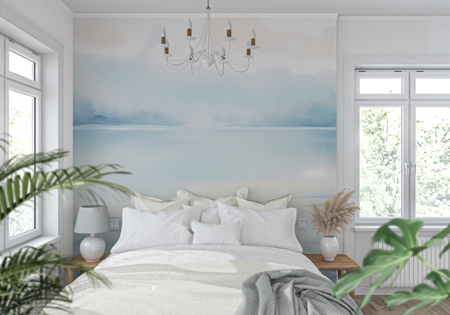 Watercolor Wallpaper Aquatic Reflections | Murals Wallpaper