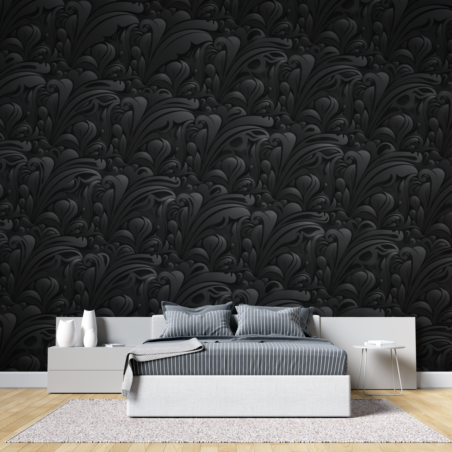 Black Wallpaper with Pattern | Murals Wallpaper