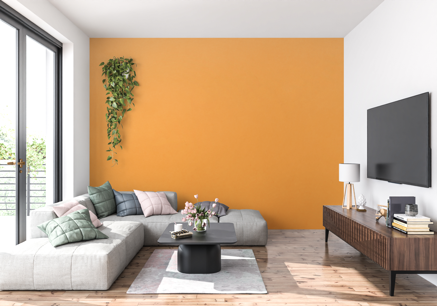 Solid Orange Wallpaper | Murals Wallpaper