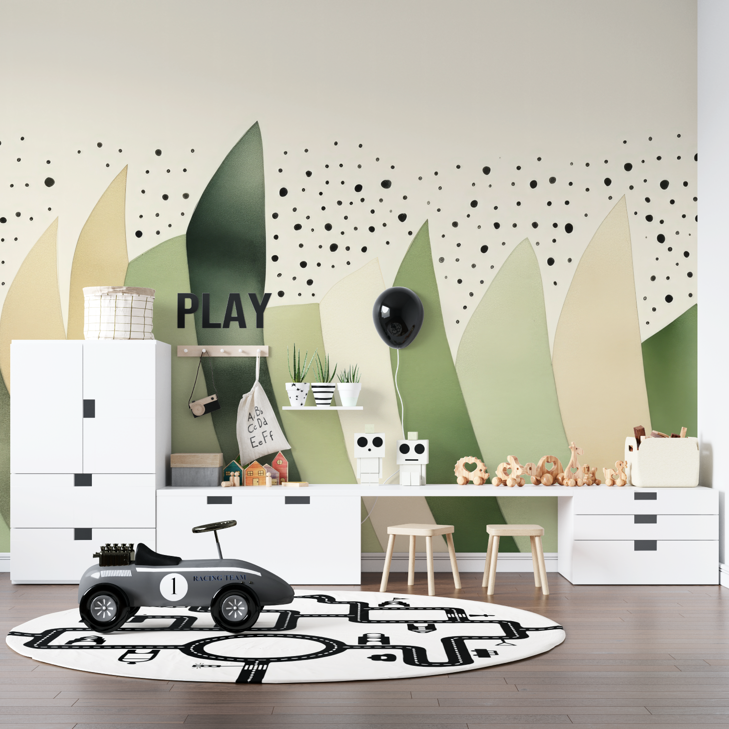 Sage Green Kids Wallpaper | Murals Wallpaper