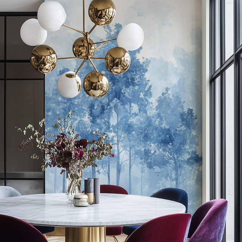 White Blue Tree Wallpaper | Murals Wallpaper