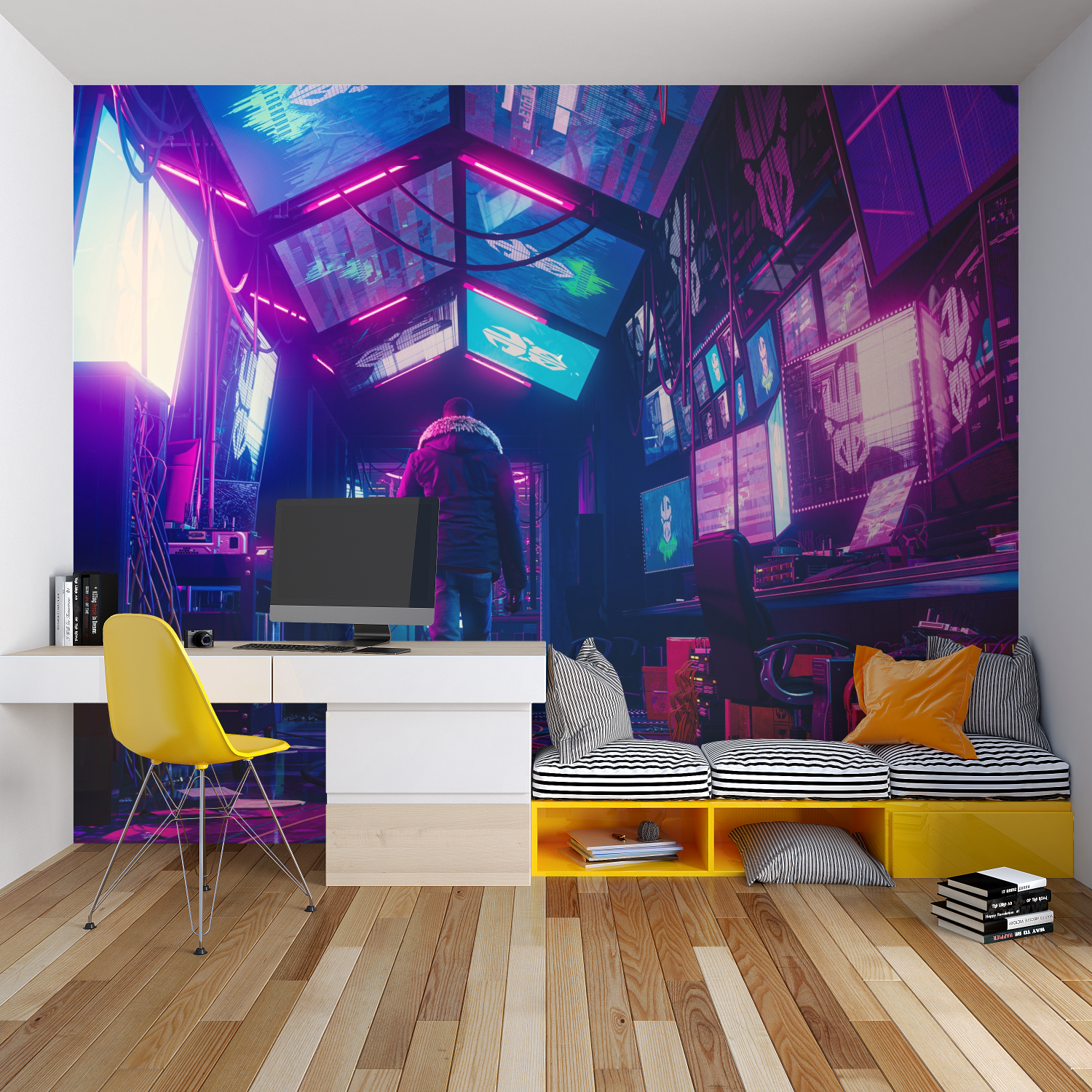 Miles Morales Neon Wallpaper | Murals Wallpaper