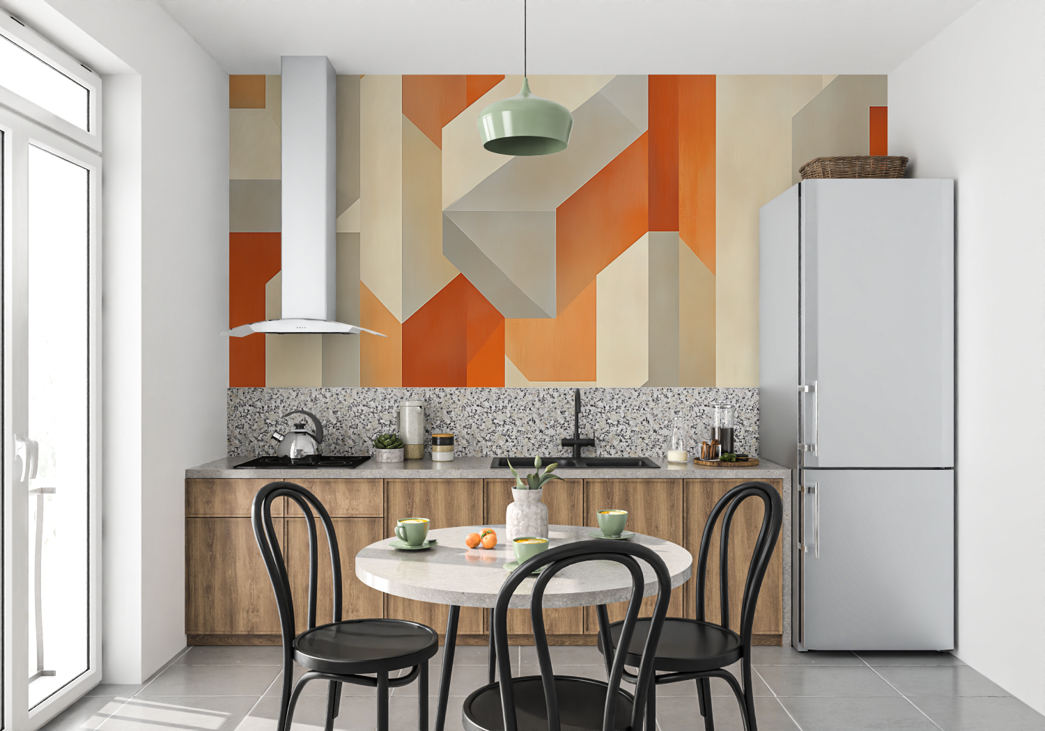 Vintage Orange Wallpaper | Murals Wallpaper