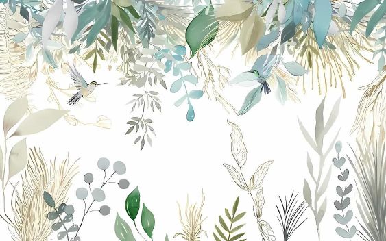 Mural Jungle Birds Wallpaper
