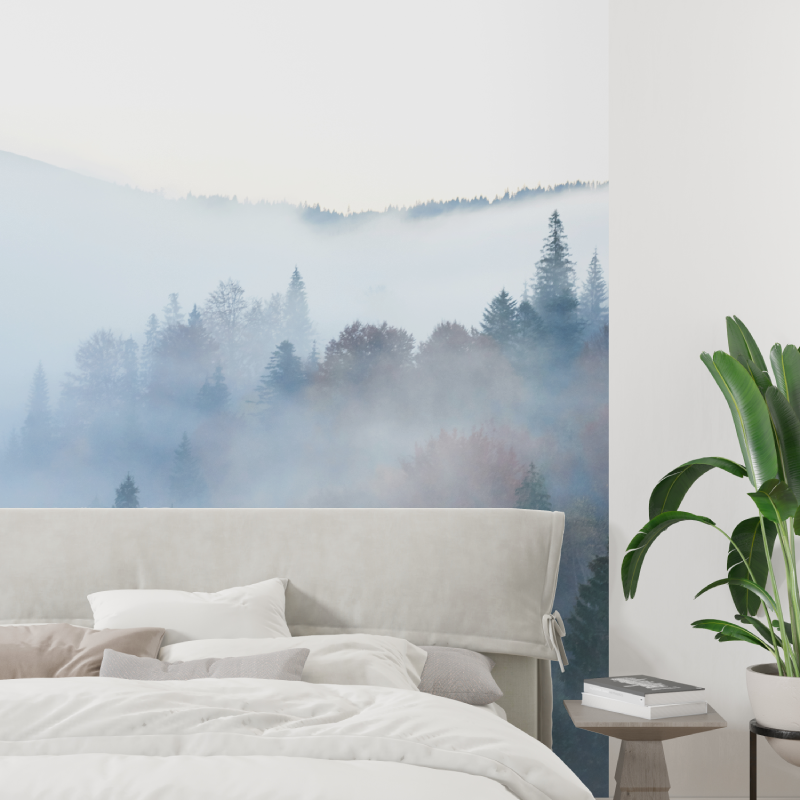 Watercolor Wallpaper Foggy Forest | Murals Wallpaper