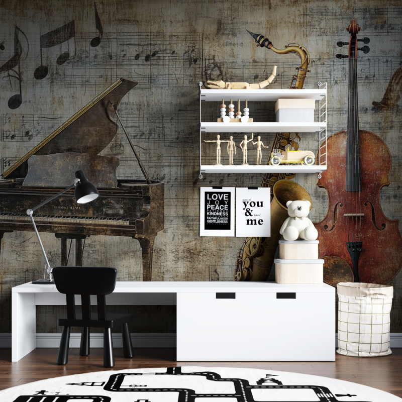 Vintage Musical Instrument Wallpaper | Murals Wallpaper