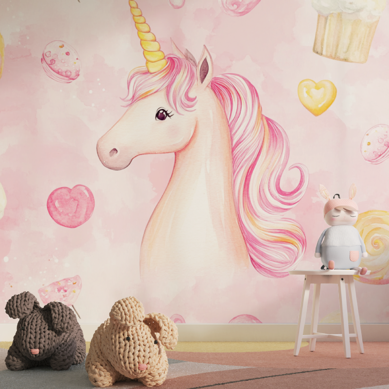 Unicorn Wallpaper Baby Room Candy World | Murals Wallpaper