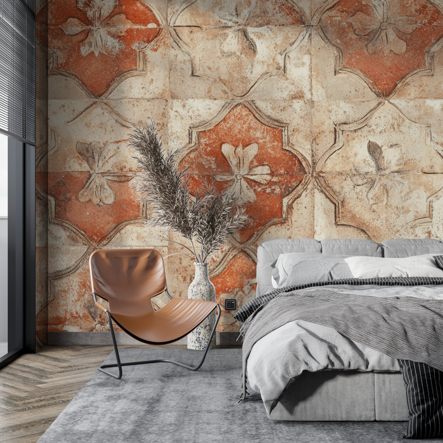 Terracotta Wallpaper and Vintage Tile | Murals Wallpaper