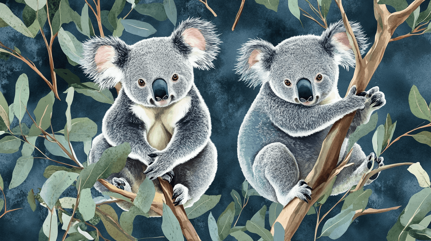 Koala Wallpaper Perched at the Top of a Tree | Murals Wallpaper