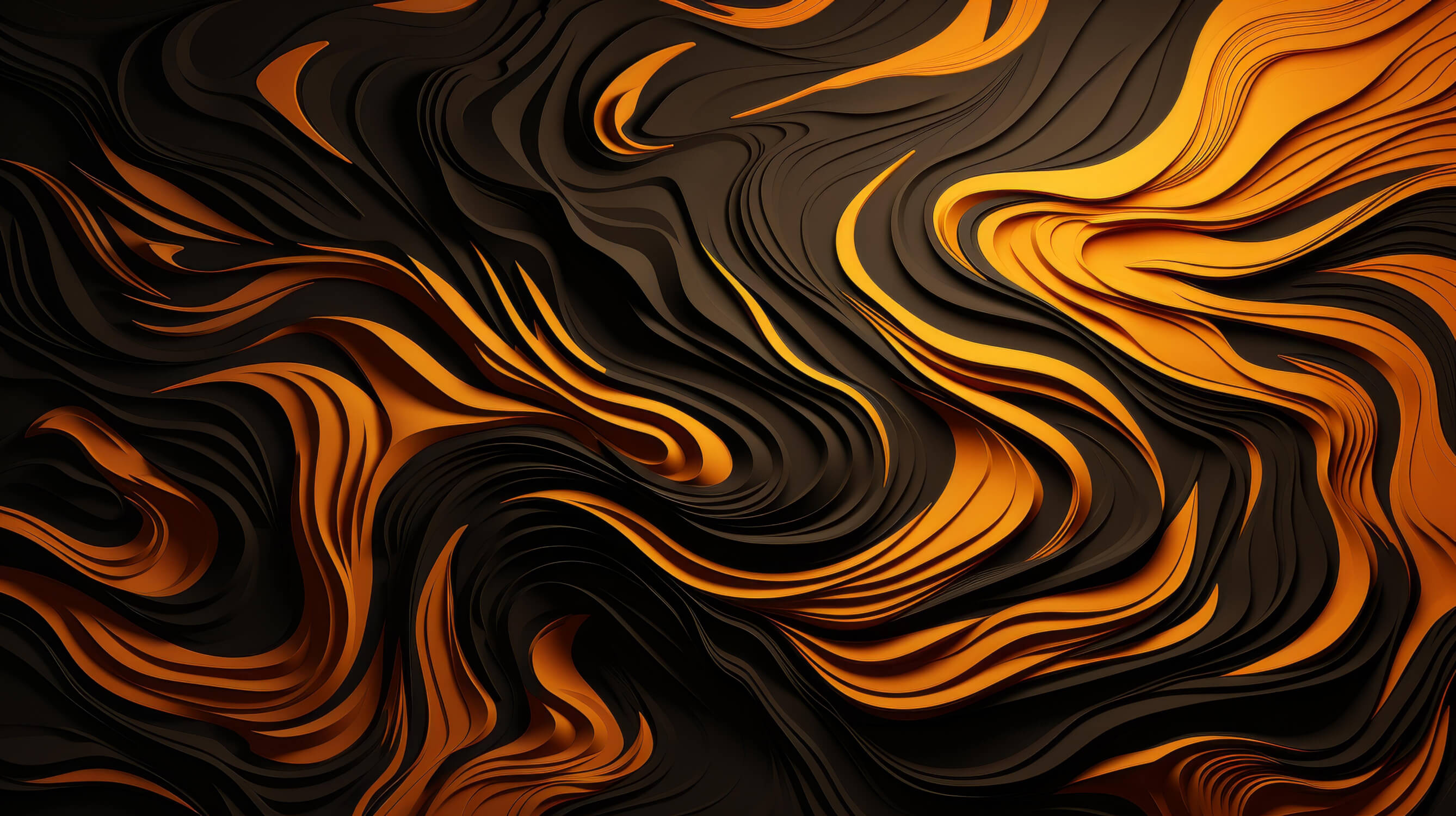 Orange and Black Design Wallpaper | Murals Wallpaper
