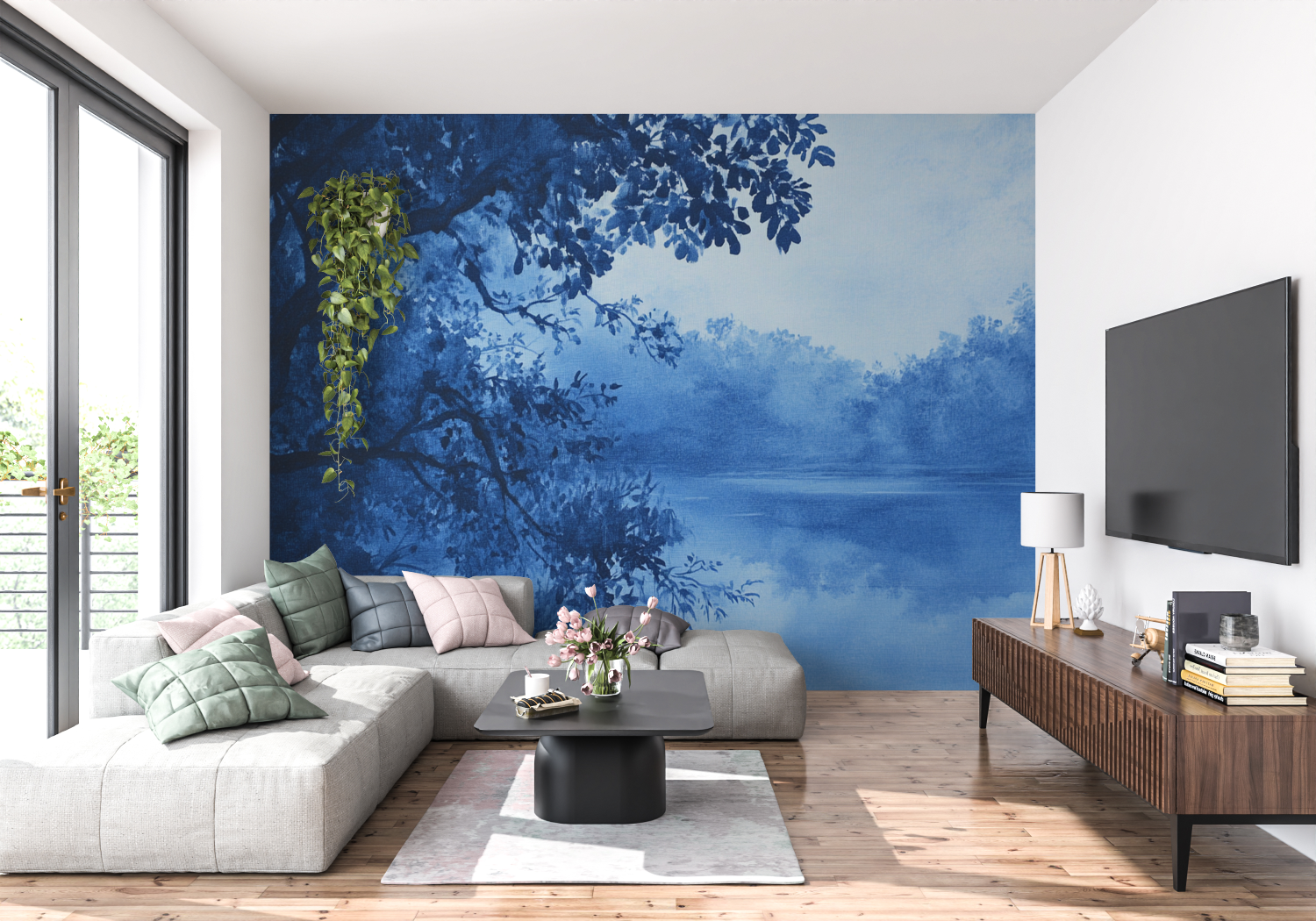 Blue Landscape Wallpaper | Murals Wallpaper