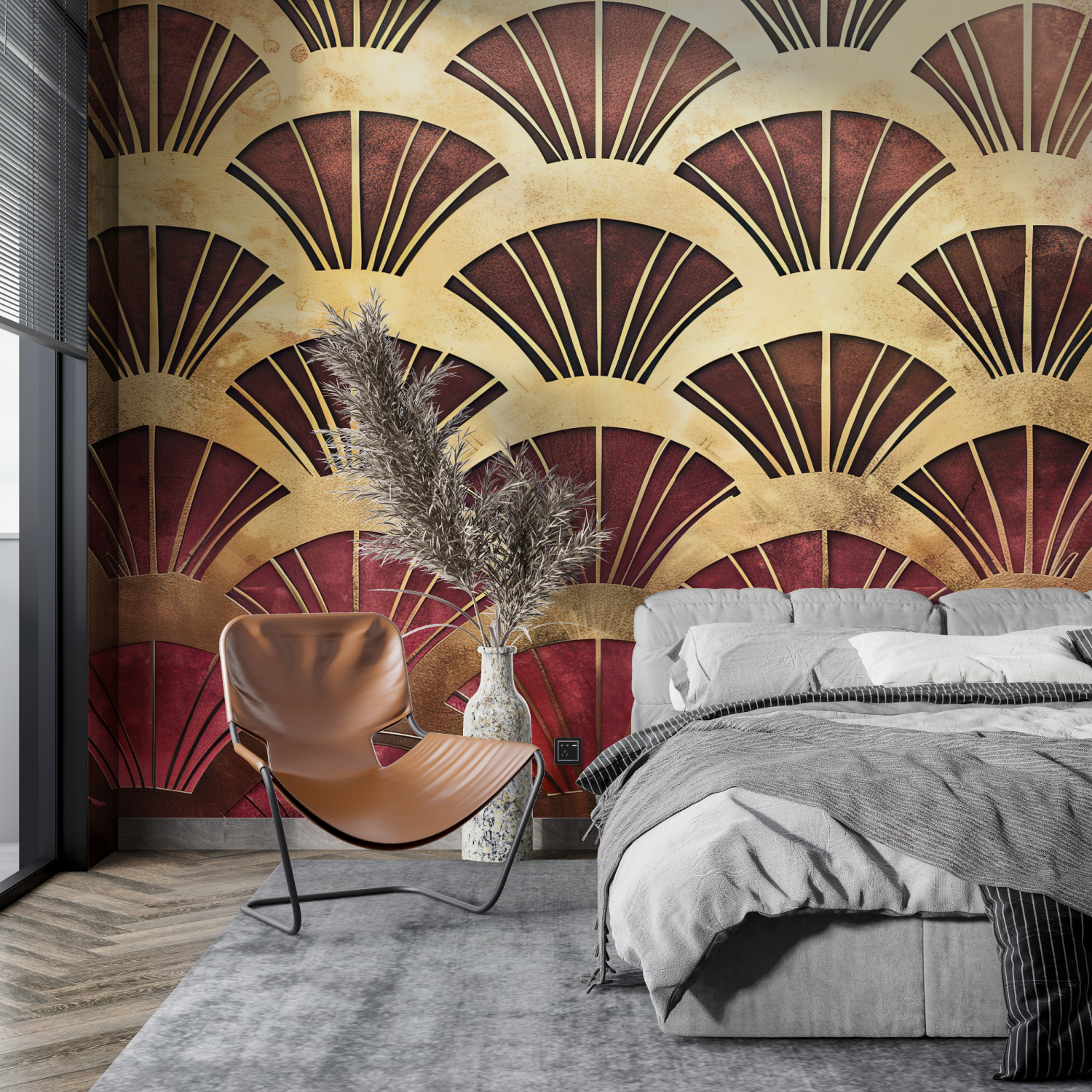 Metal Flower Art Deco Wallpaper | Murals Wallpaper