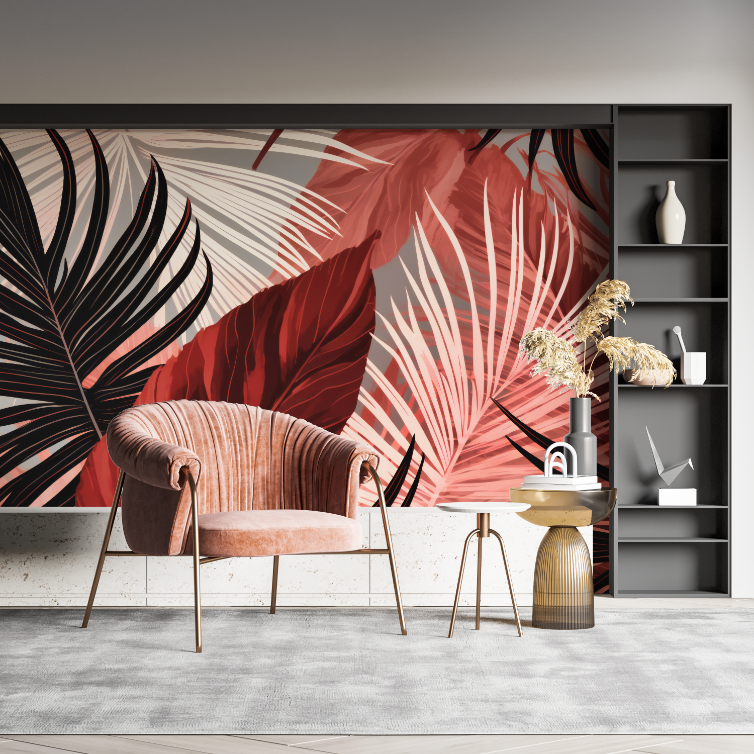 Gray and Red Wallpaper | Murals Wallpaper