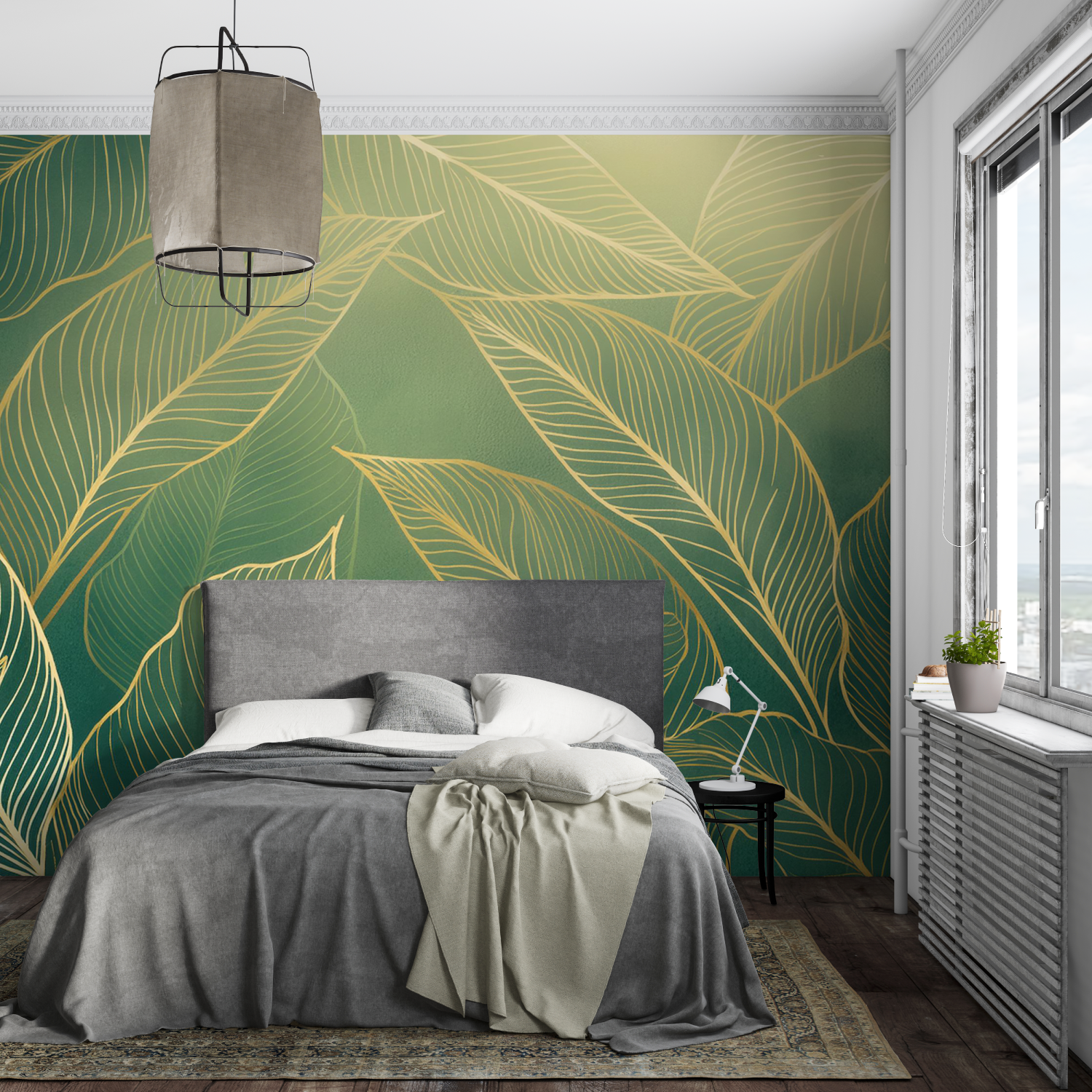 Khaki-Gold-Tapete | Wandtapete