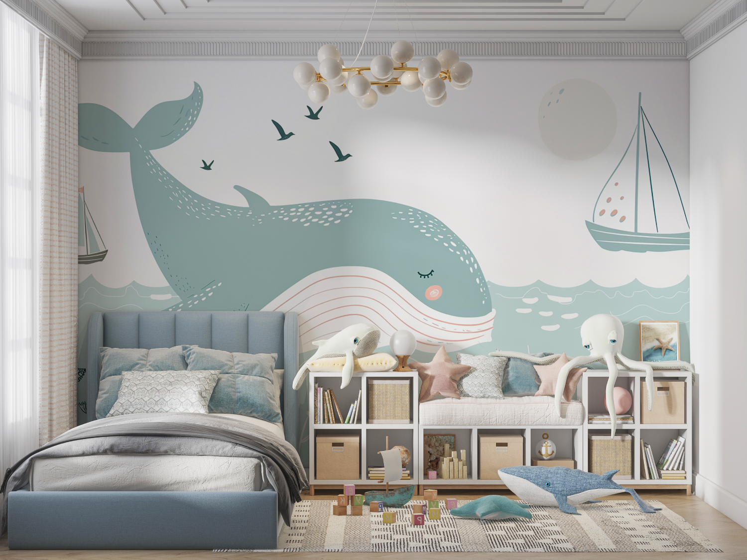 Pastel Whale Wallpaper for Kids | Murals Wallpaper
