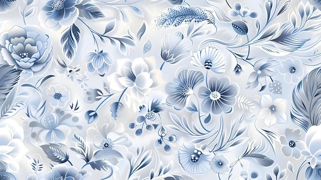 Pastel Blue Floral Wallpaper | Murals Wallpaper