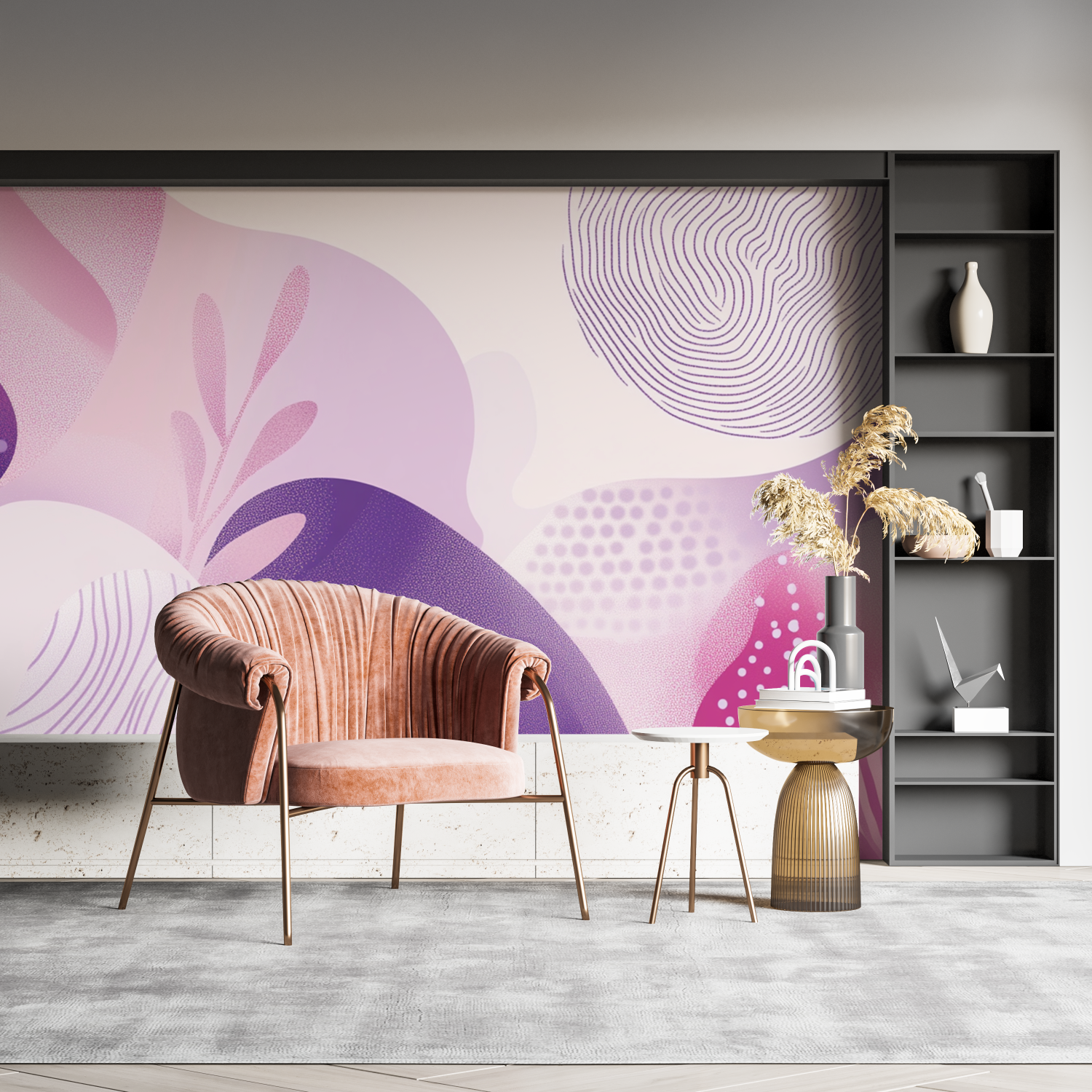 Rosa und lila Tapete | Wandbilder Tapete