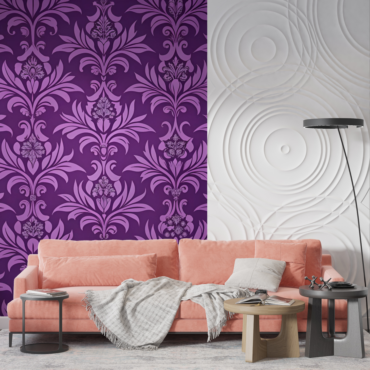 Mauve Baroque Wallpaper | Murals Wallpaper