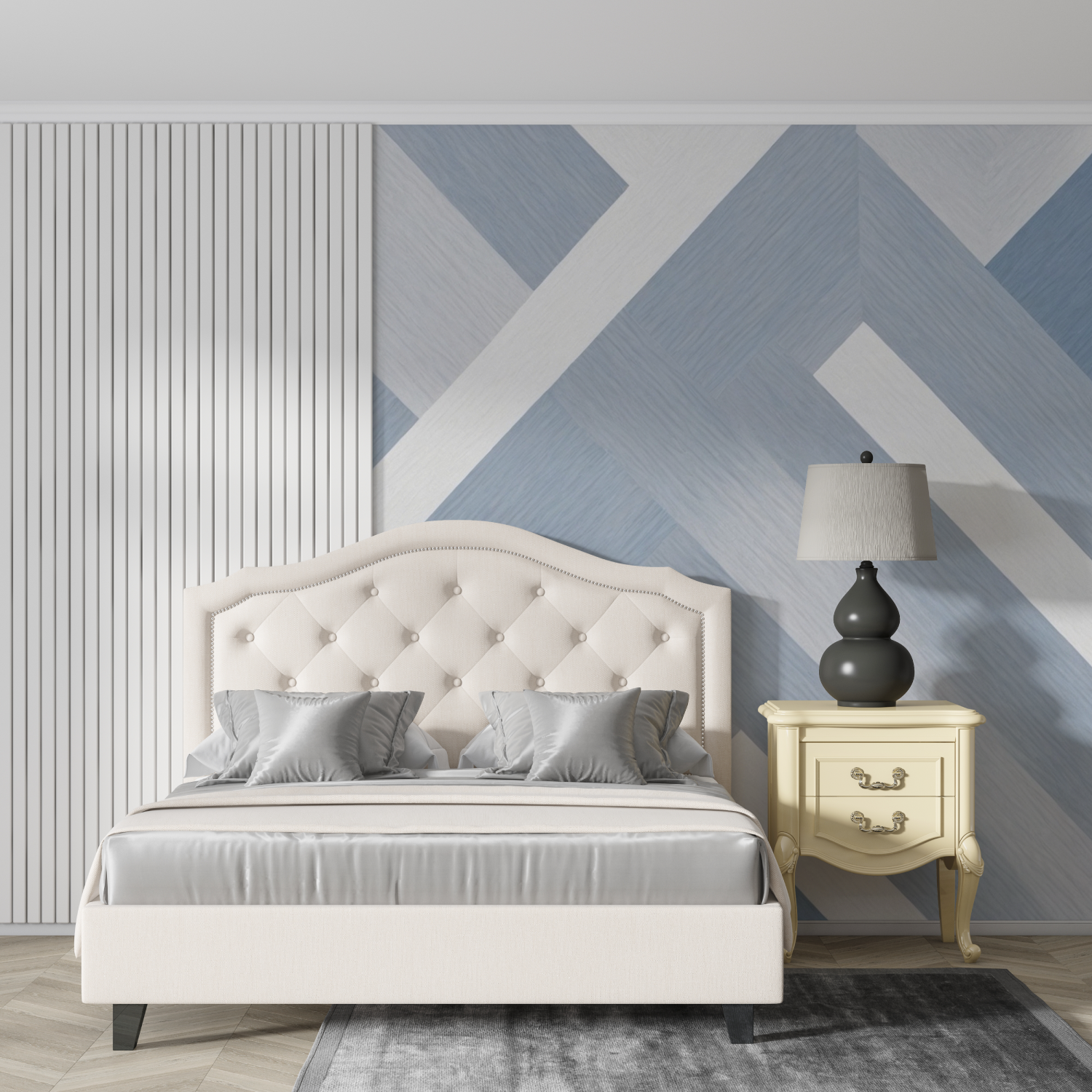 Gray and Blue Mosaic Wallpaper | Murals Wallpaper