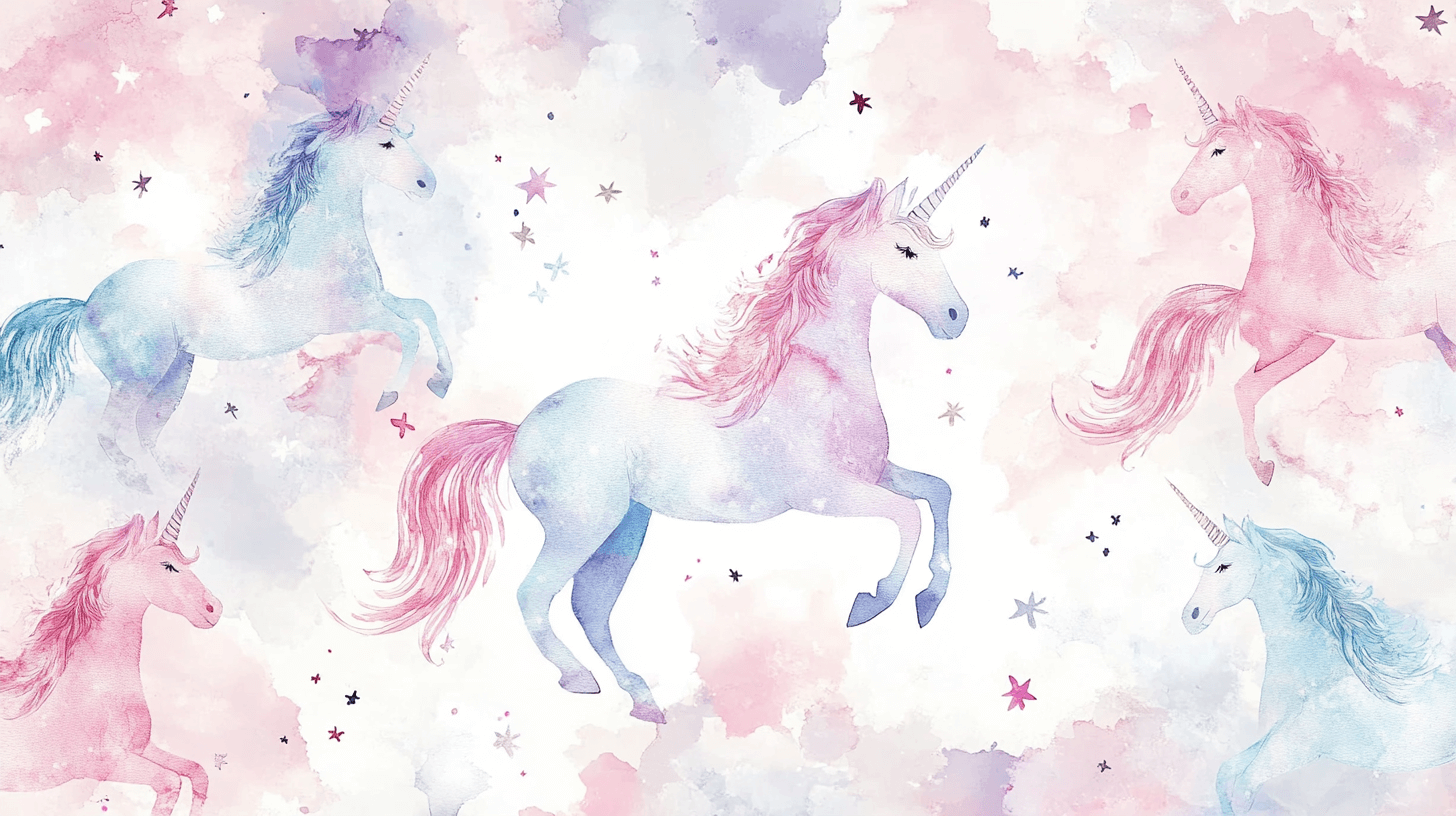 Unicorn Pattern Wallpaper for Baby Room | Murals Wallpaper