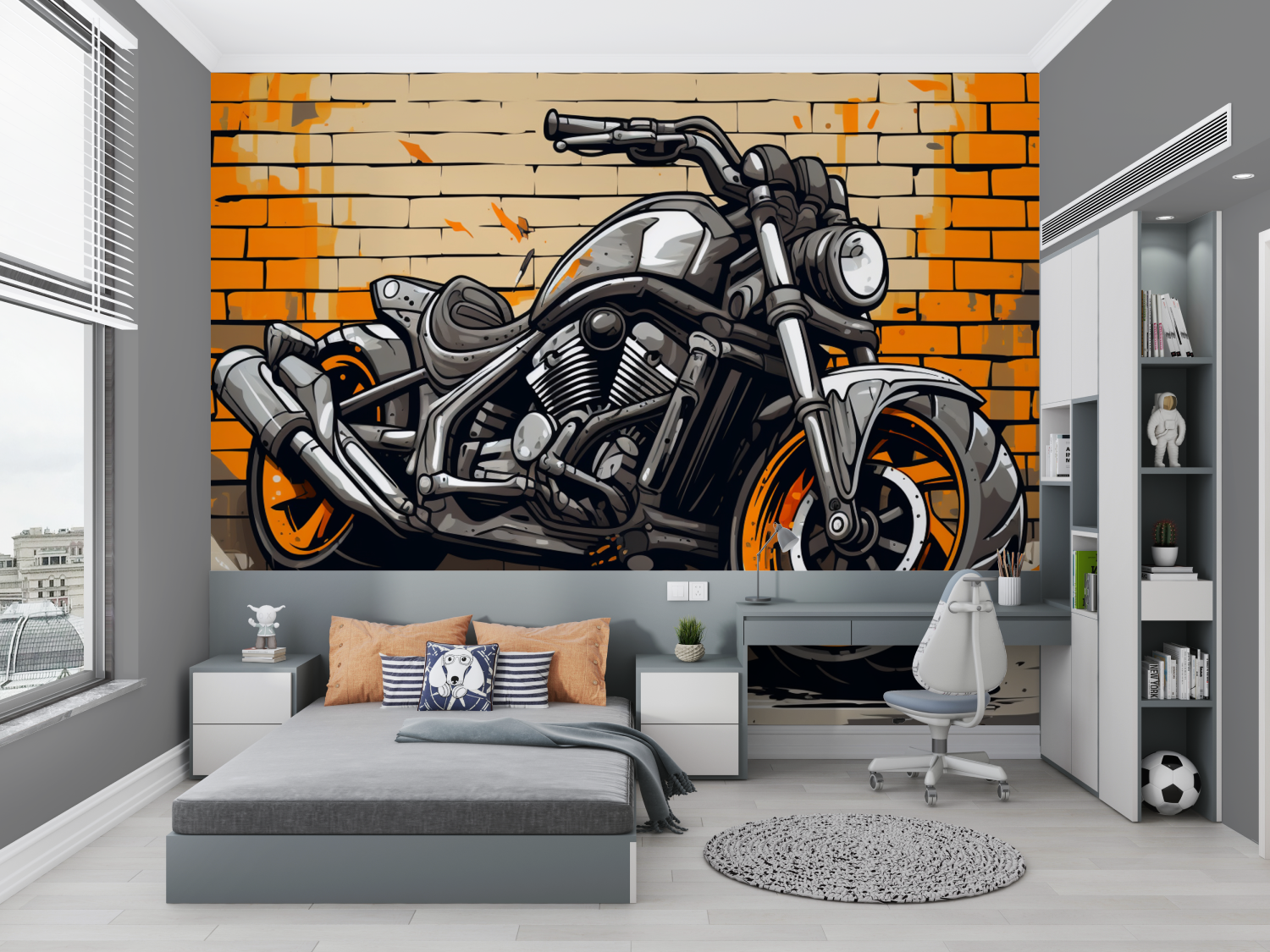 Graffiti Motorcycle Wallpaper | Murals Wallpaper