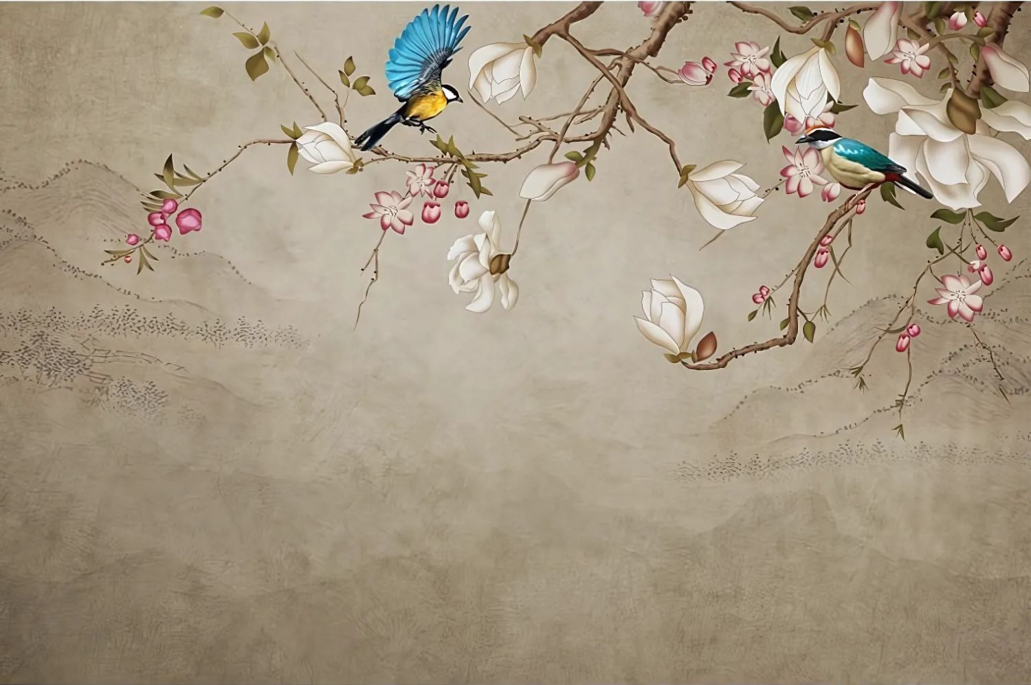 Bird and Flower Wallpaper | Murals Wallpaper