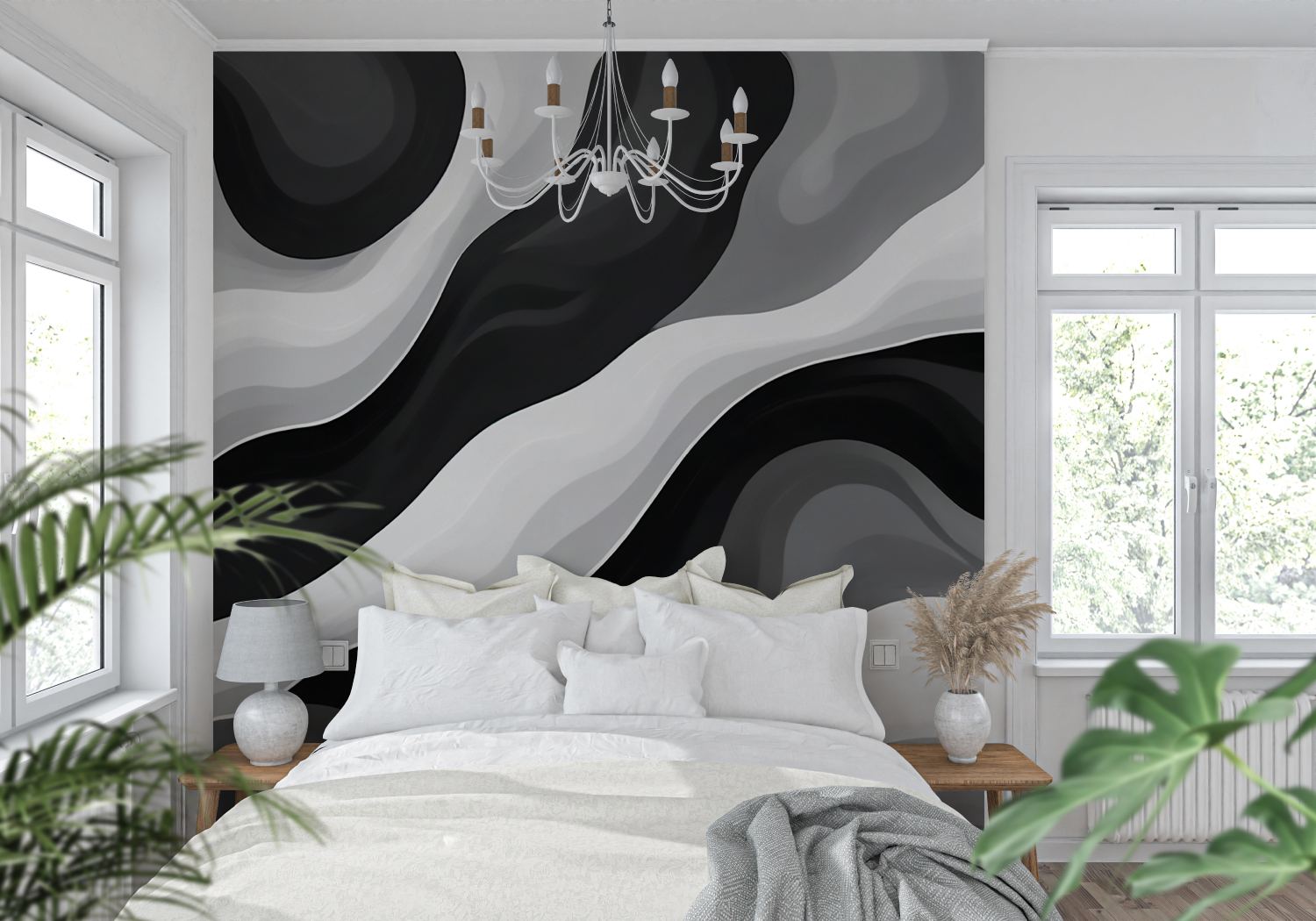 Gray White Black Wallpaper | Murals Wallpaper