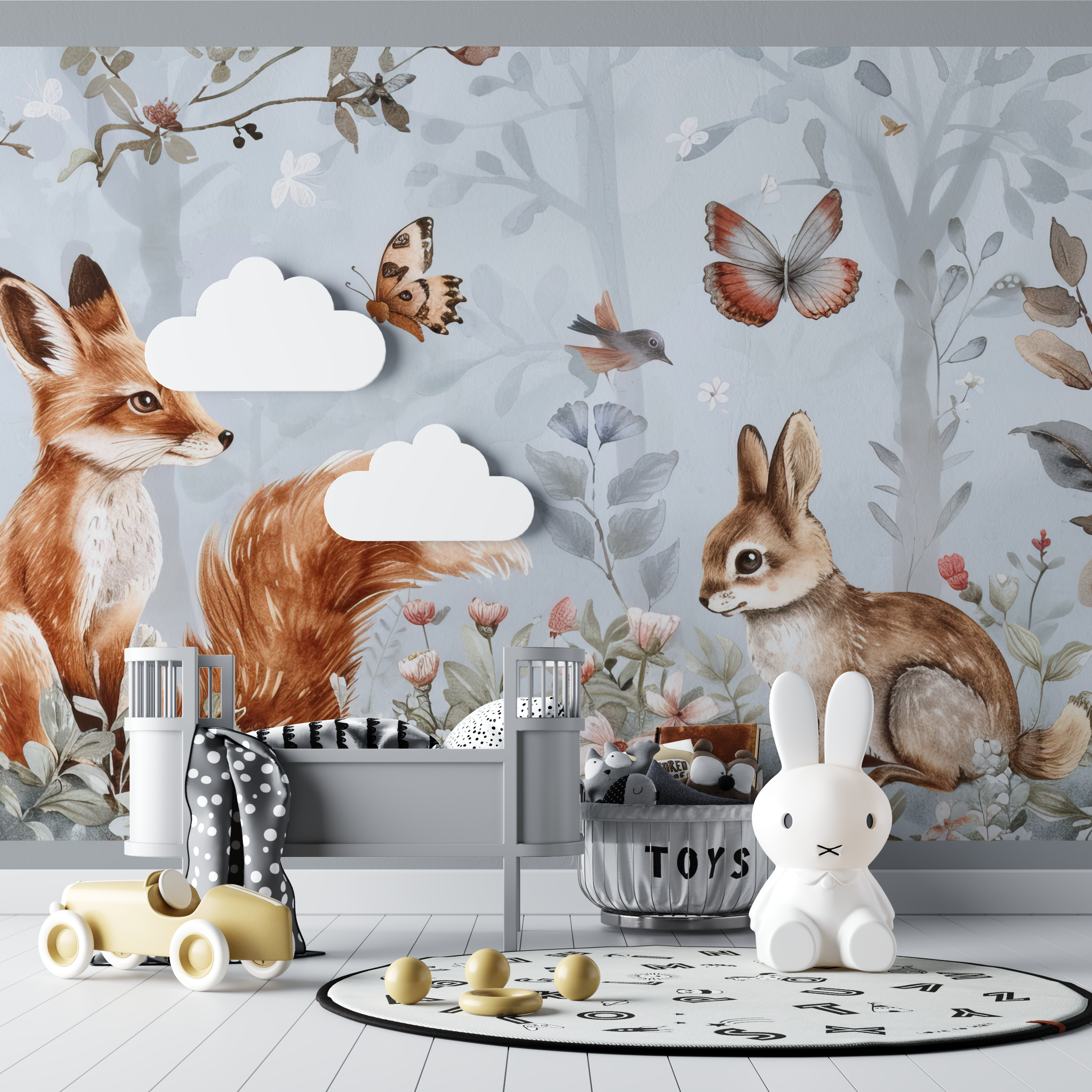 Fox Flower Mural Wallpaper | Murals Wallpaper