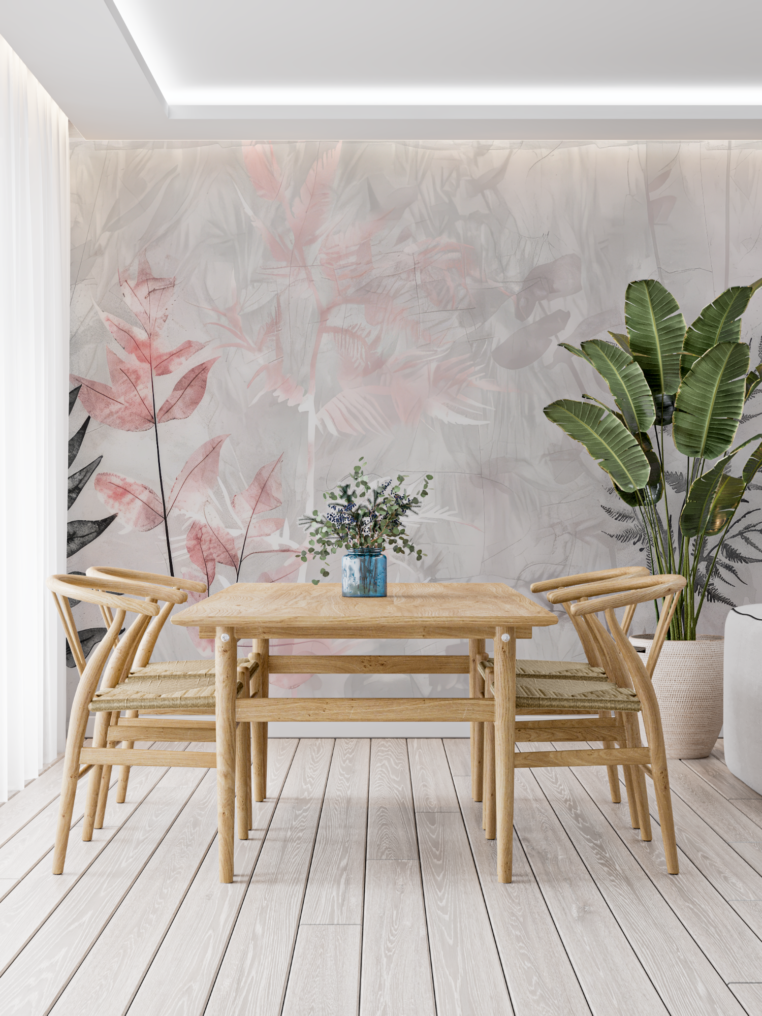 Graue Rosa Tapete | Wandbilder Tapete