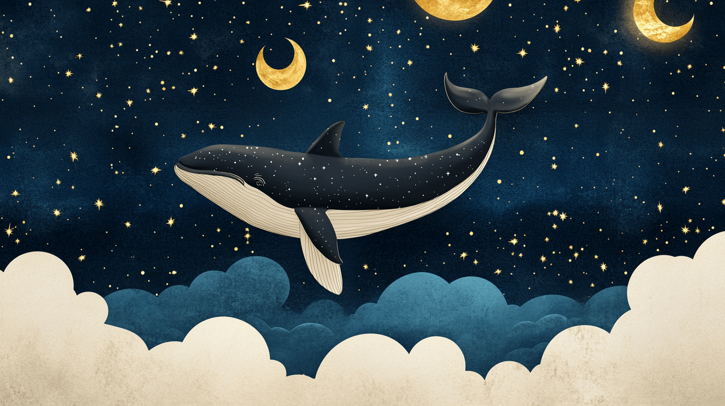 Night Whale Wallpaper | Murals Wallpaper