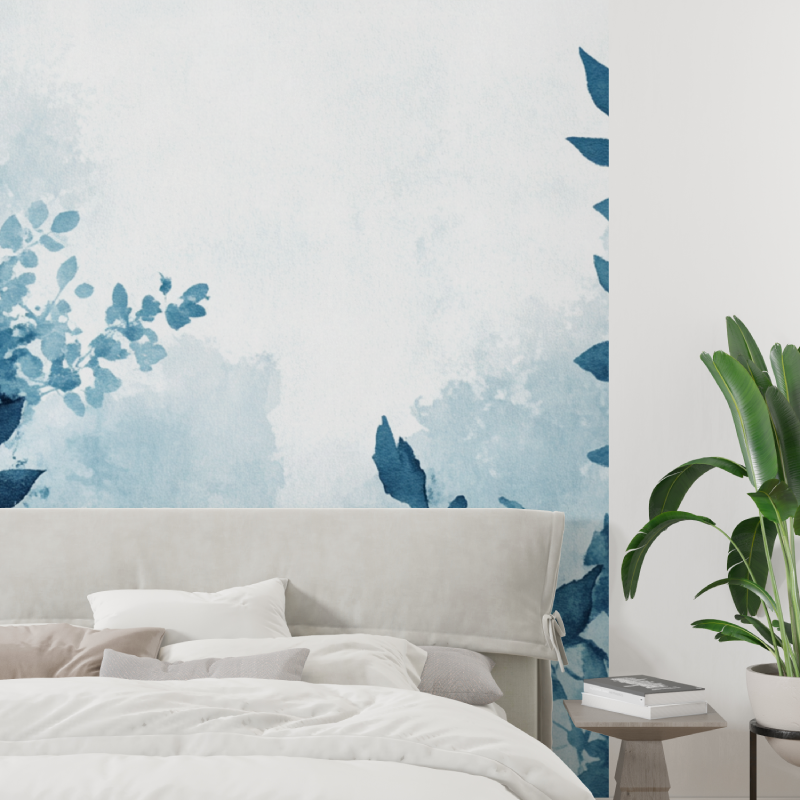 Watercolor Wallpaper with Blurry and Natural Plants | Murals Wallpaper