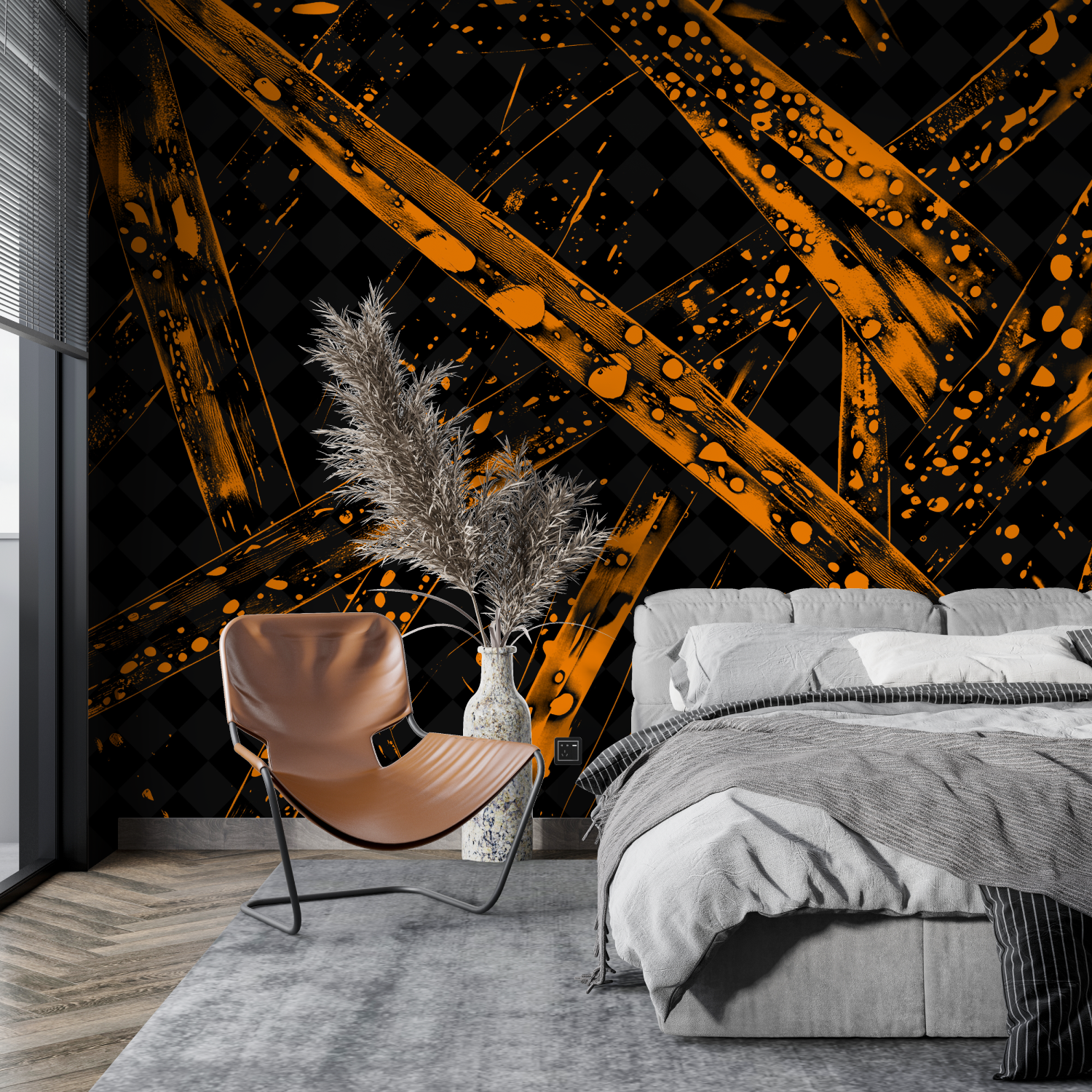Black and Orange Wallpaper | Murals Wallpaper