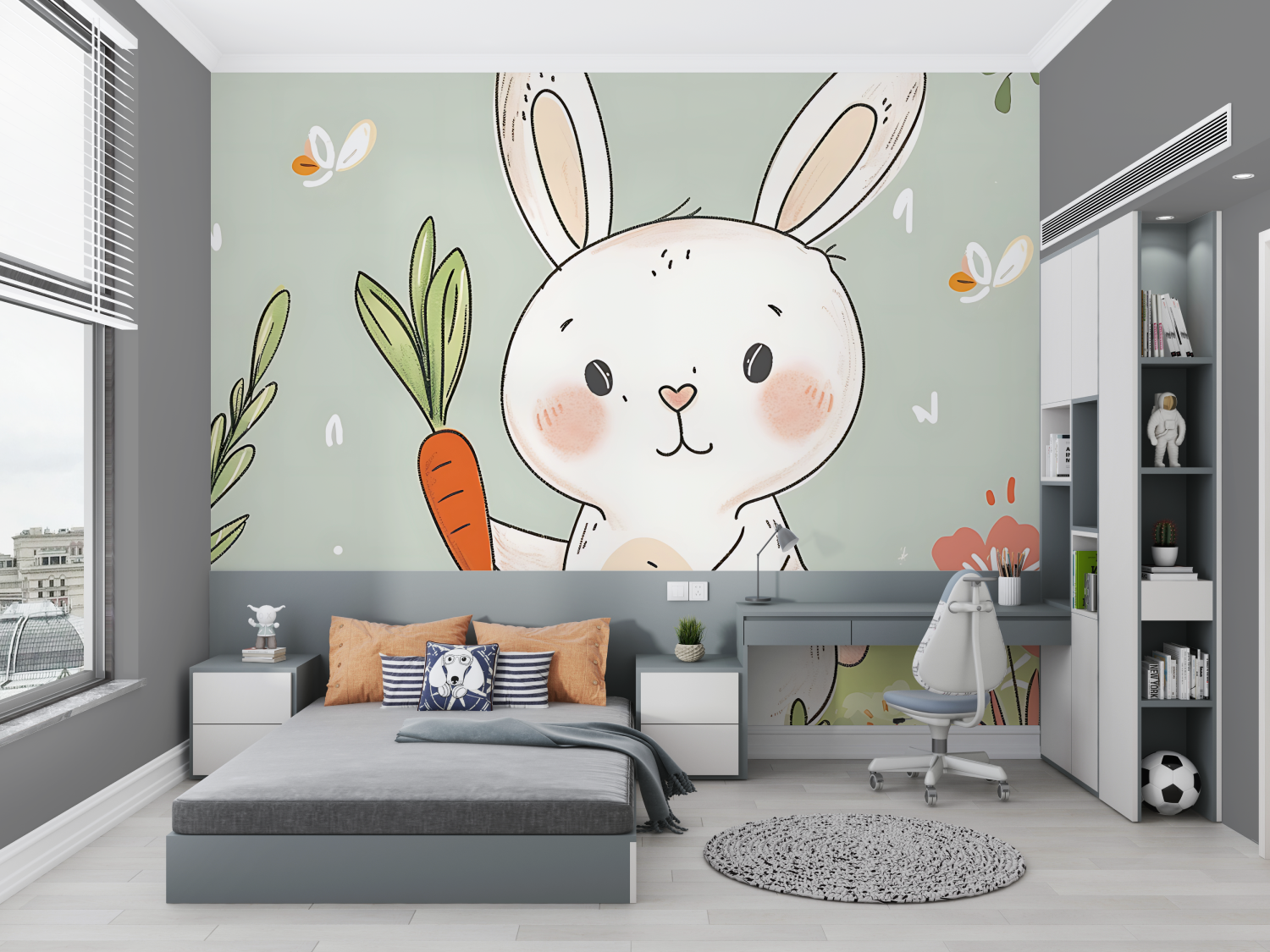 Hasen-Kindertapete | Wandtapete