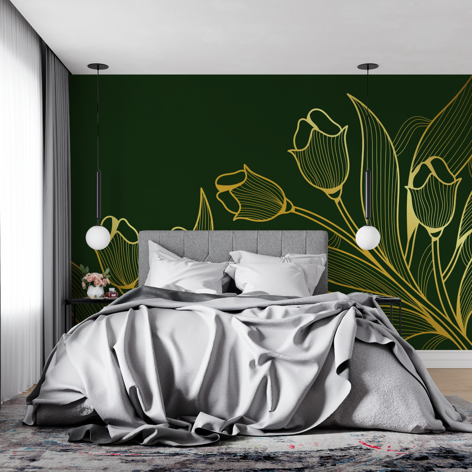 Green Background Wallpaper | Murals Wallpaper