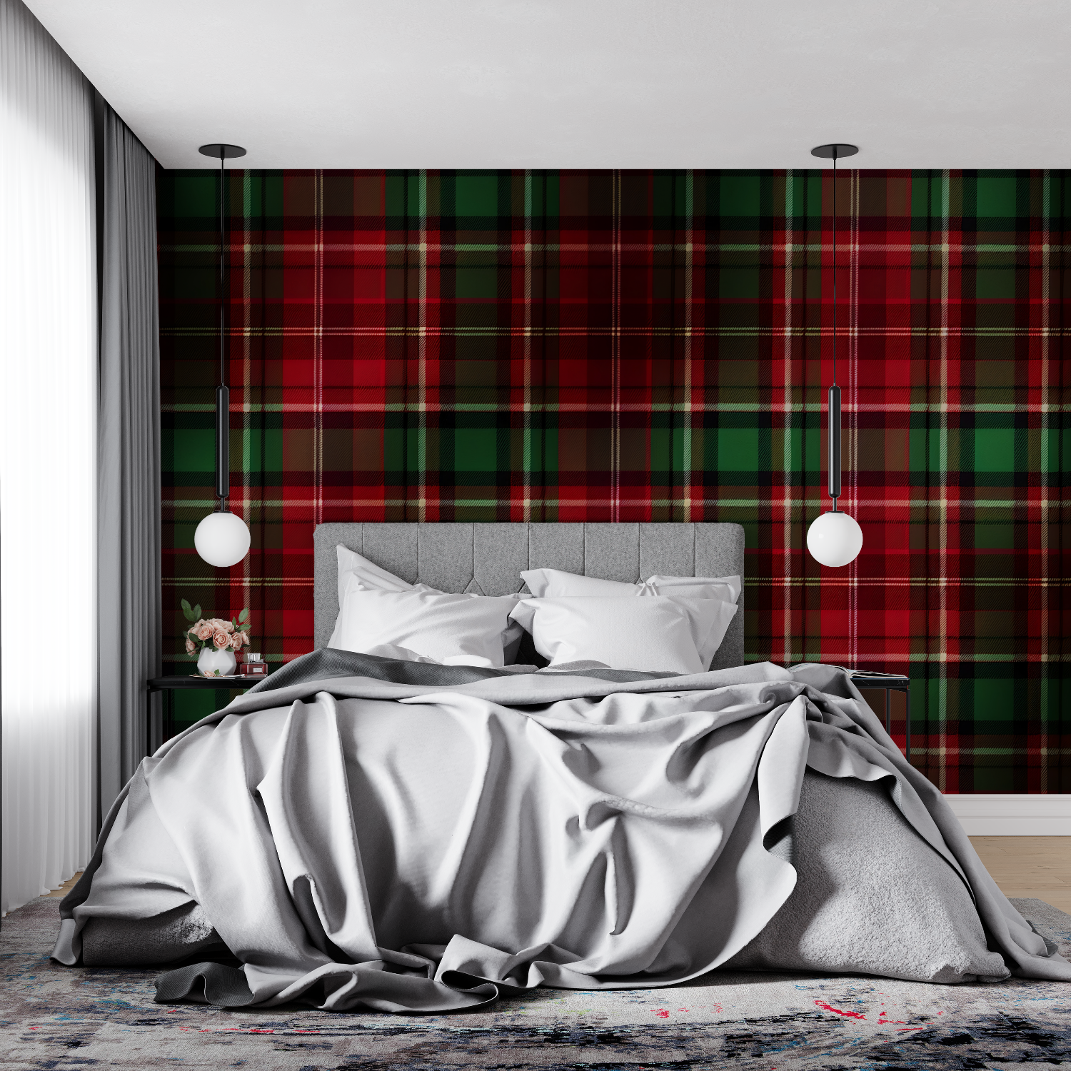 Red Plaid Wallpaper | Murals Wallpaper
