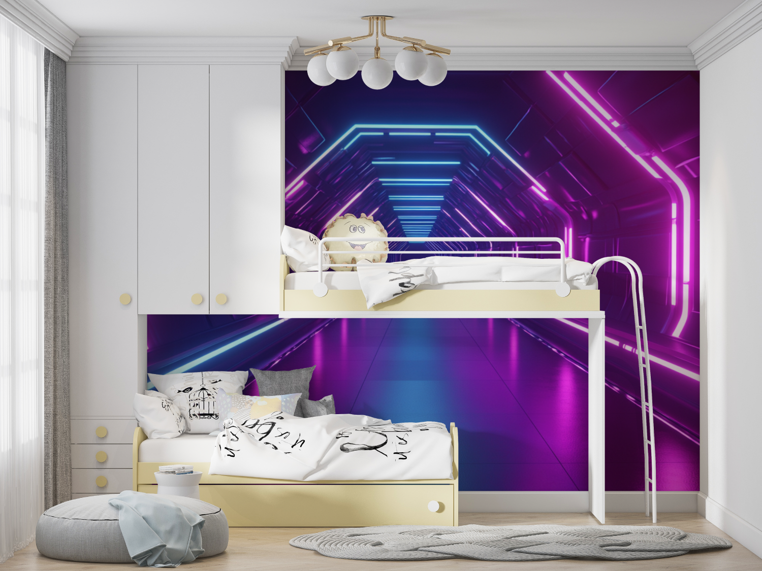 Neon Effekt Tapete Gamer Zimmer | Wandbilder Tapete