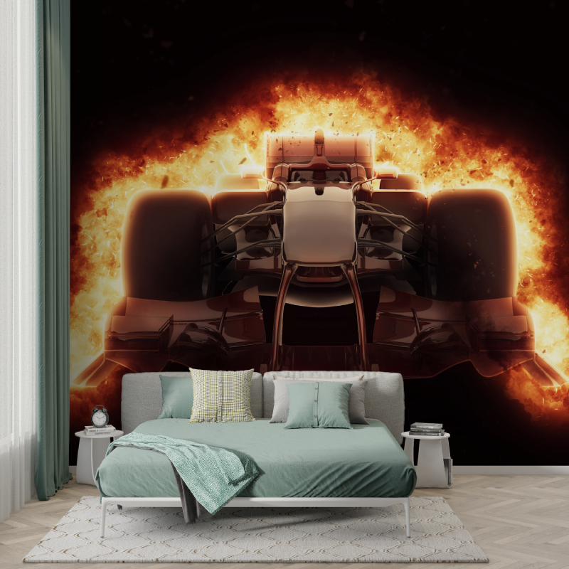 Formel-1-Feuer-Hintergrundbild | Wandbild-Hintergrundbild