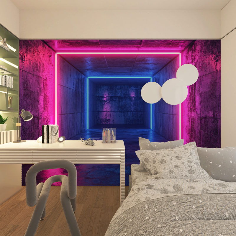 Concrete and Neon Wallpaper | Murals Wallpaper
