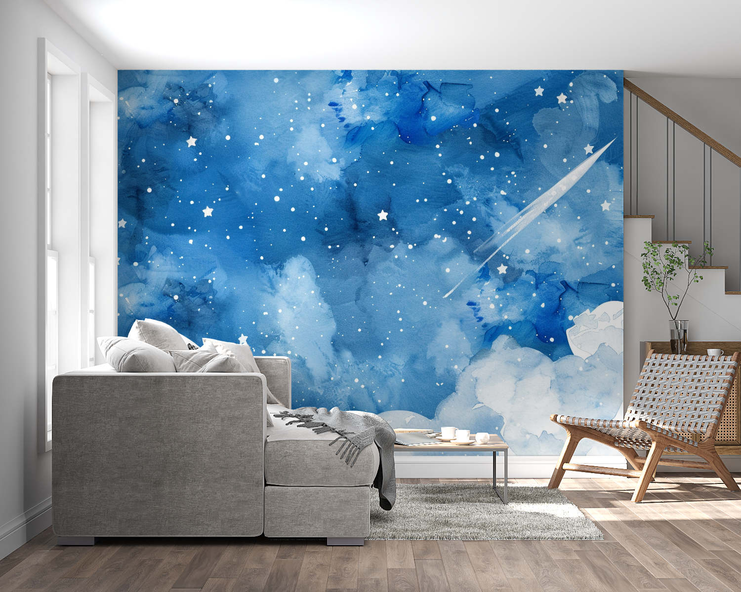 Watercolor Starry Sky Wallpaper | Murals Wallpaper