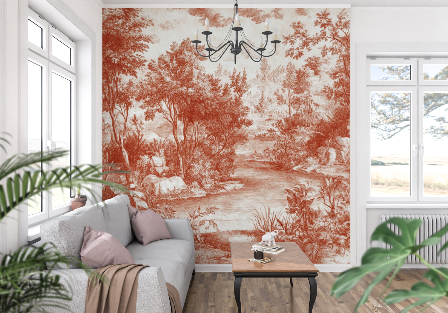 Terracotta Wallpaper Jouy Room | Murals Wallpaper