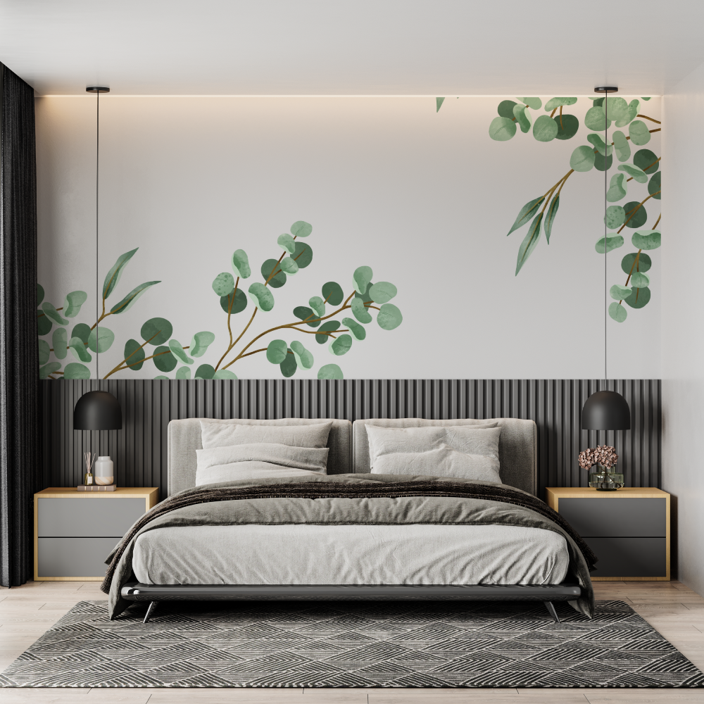 Eucalyptus Green Wallpaper for Bedroom | Murals Wallpaper