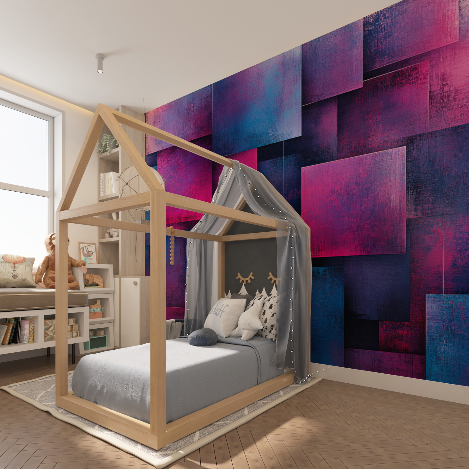 Tapete „Glühendes Quadrat“ | Wandtapete