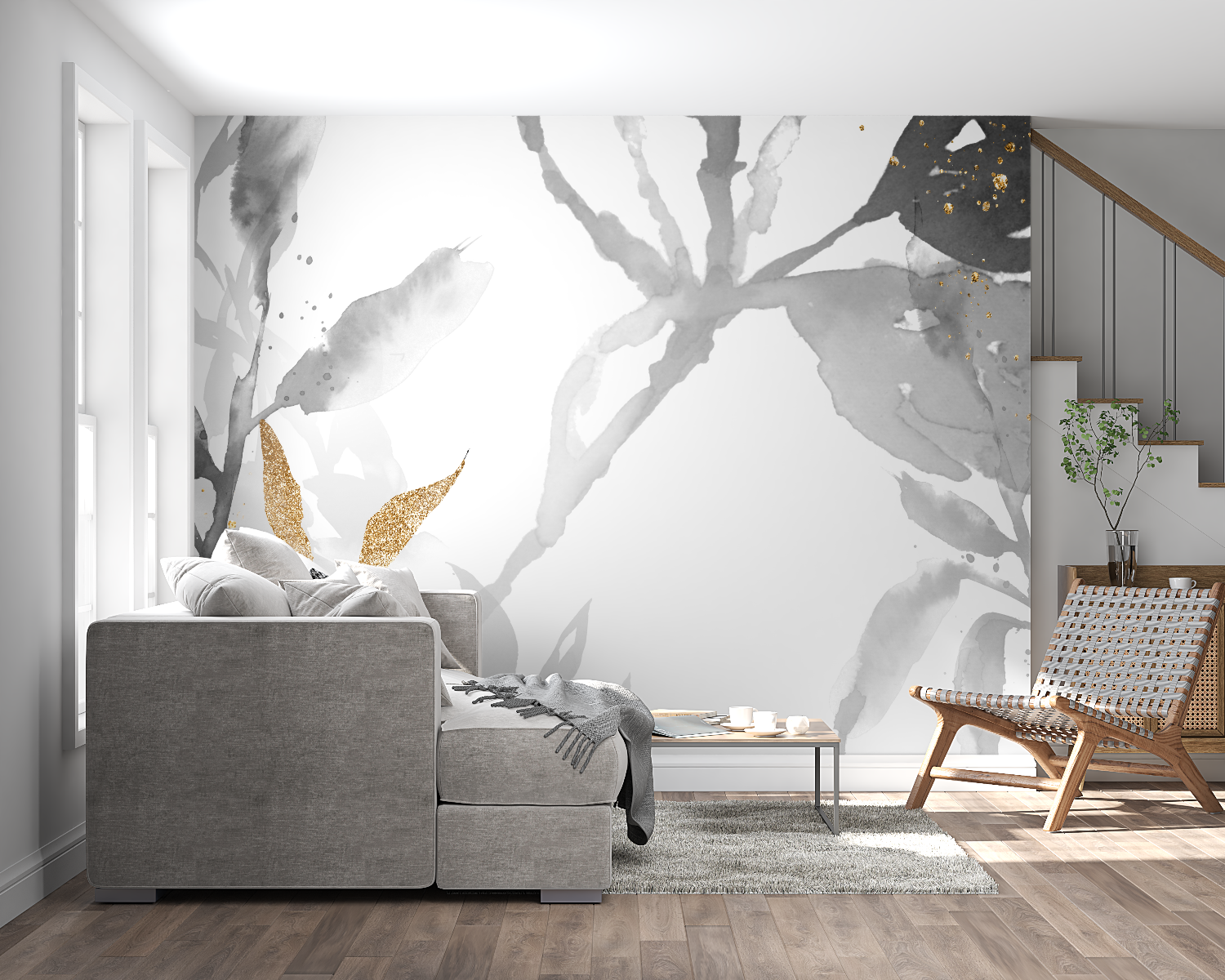 Gray and Gold Wallpaper | Murals Wallpaper