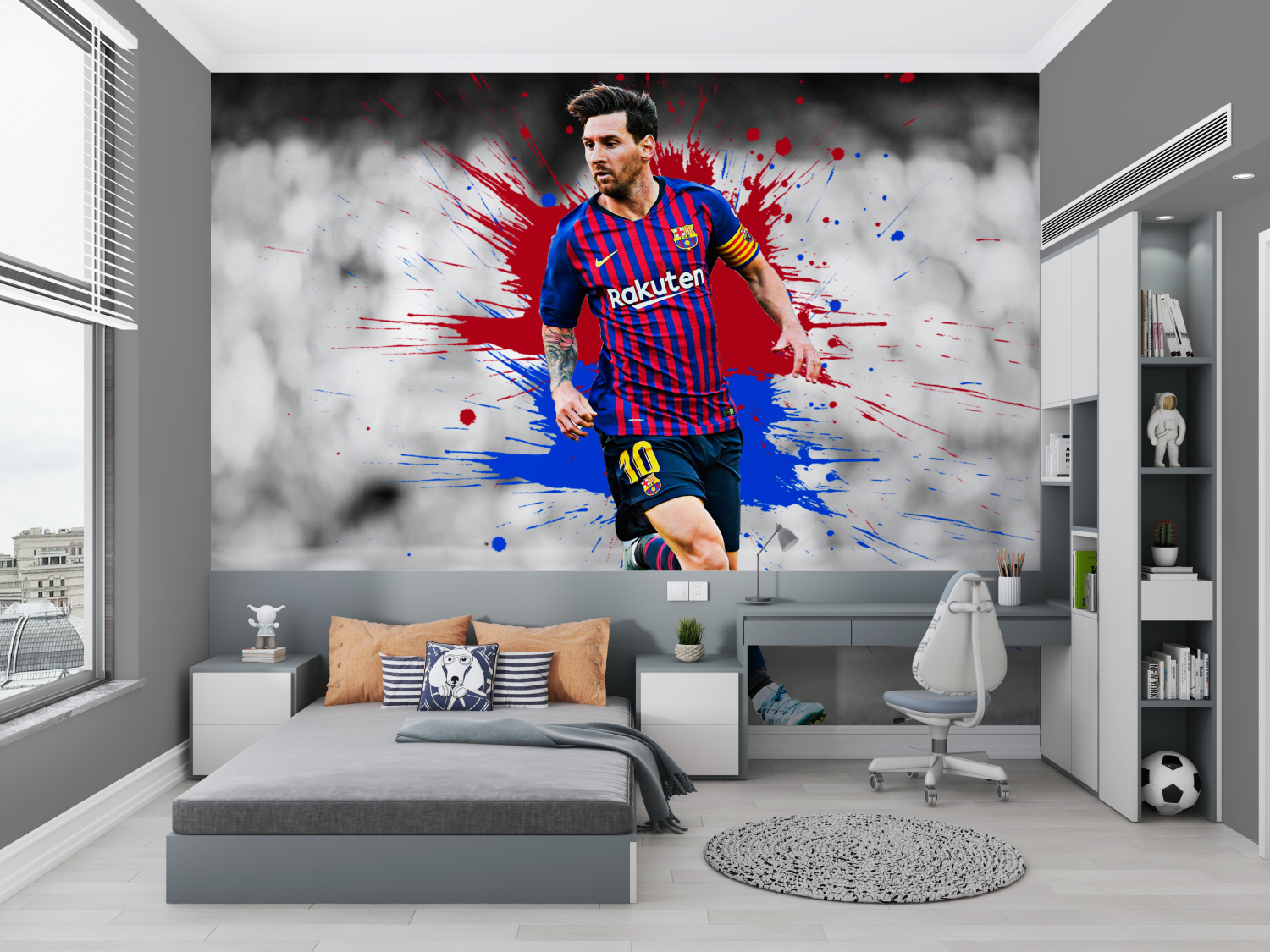 Papier-Fuß-Messi-Chambre-Petit