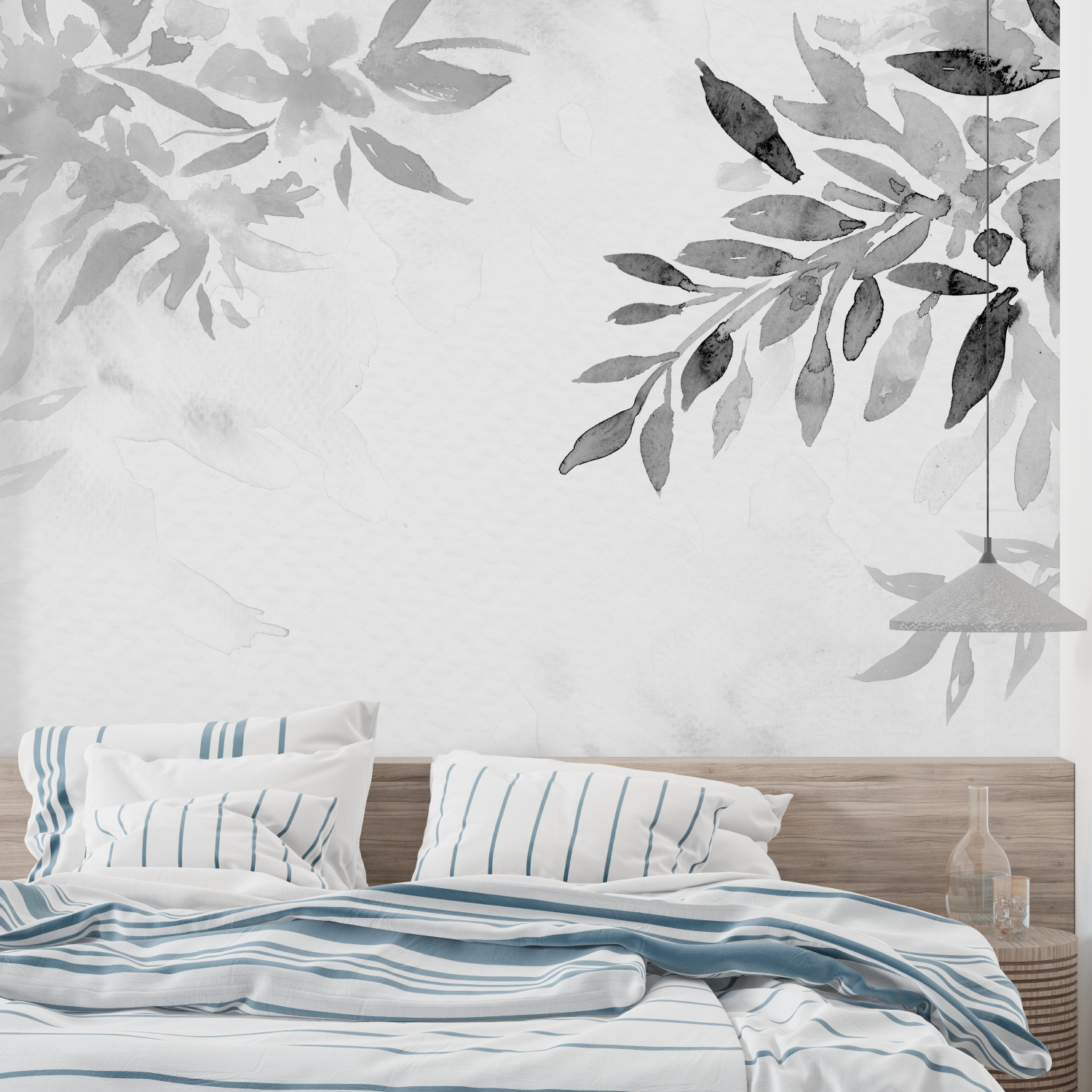 Gray and White Bedroom Wallpaper | Murals Wallpaper