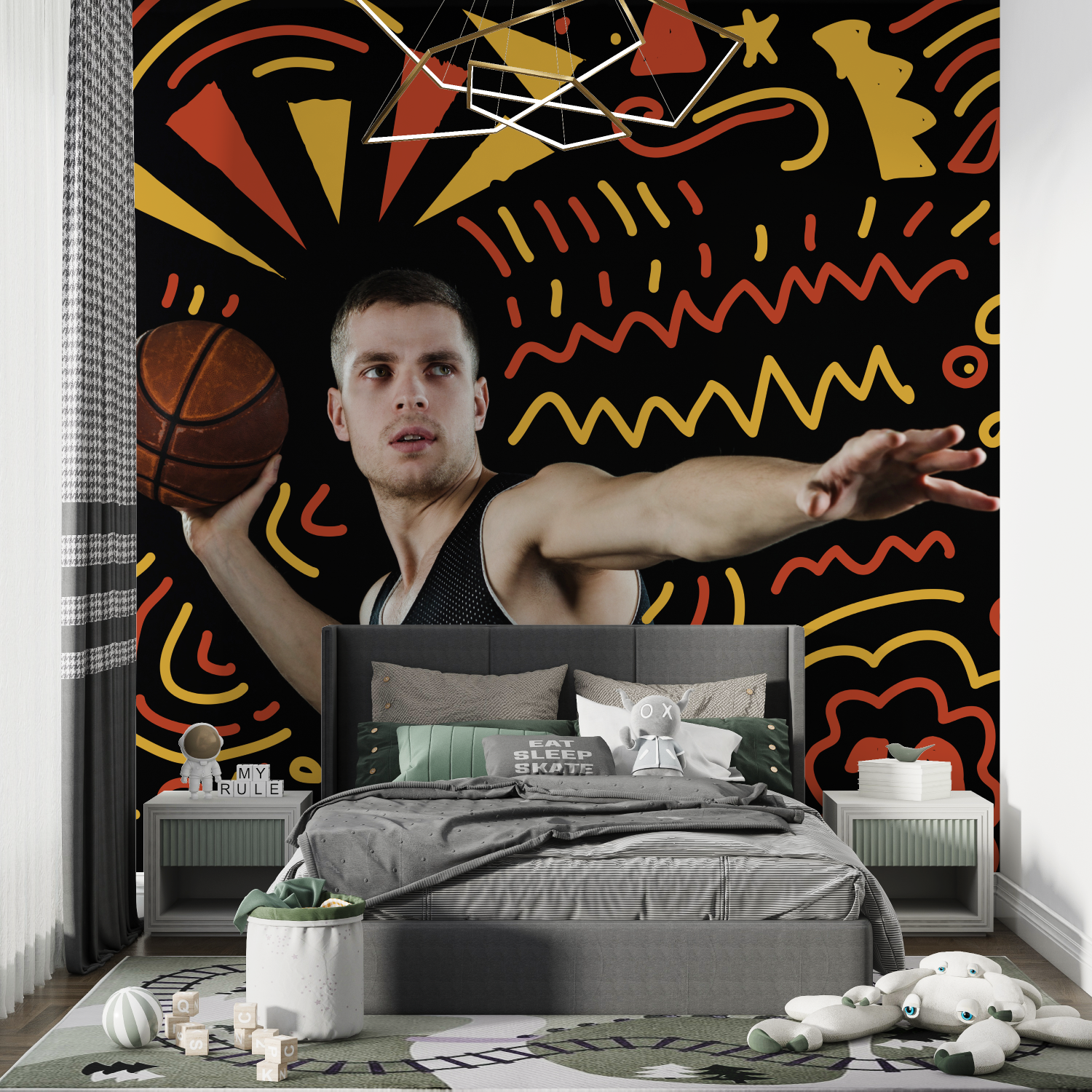 Sporty Teen Room Wallpaper | Murals Wallpaper