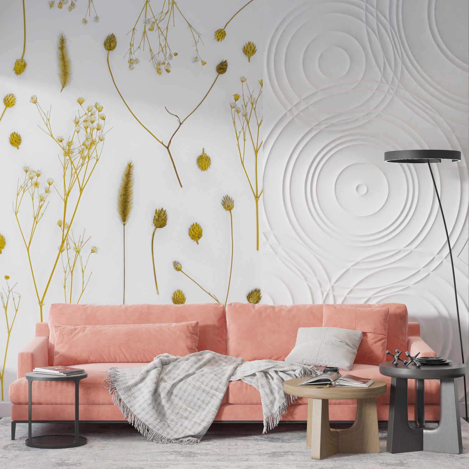 Cocooning Wallpaper Delicate Golden Vines | Murals Wallpaper
